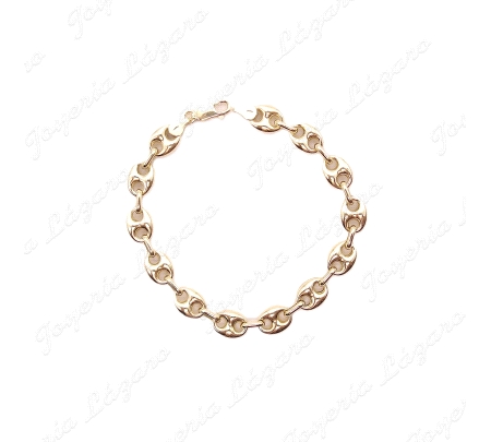 PULSERA PLATA DORADA CALABROTE 8X10MM