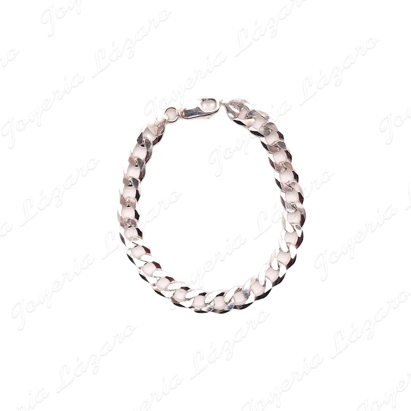 PULSERA PLATA BARBADA MACIZA 8MM