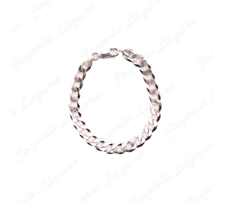 PULSERA PLATA BARBADA MACIZA 8MM