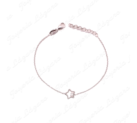 PULSERA PLATA  LIGERA  ESTRELLITA CON CIRCONITA
