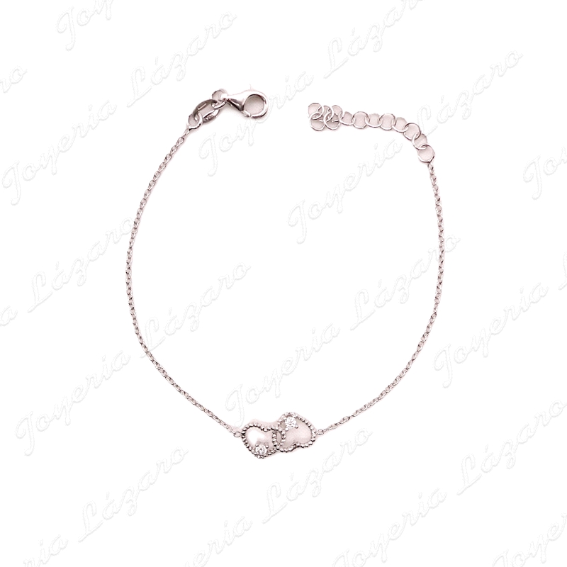 PULSERA PLATA FINITA DOS CORAZONES ENLAZADOS
