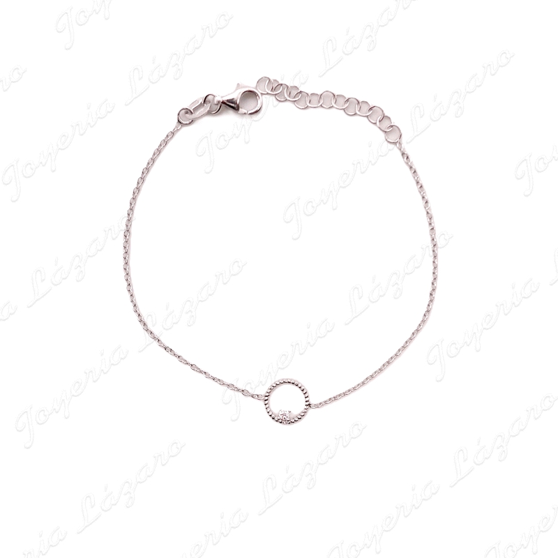 PULSERA PLATA ARITO CON CIRCONITA