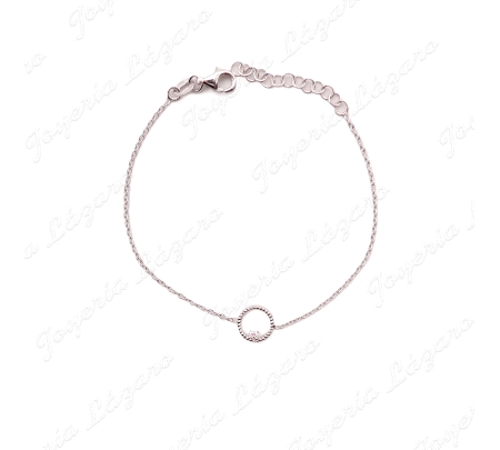 PULSERA PLATA ARITO CON CIRCONITA