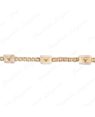 PULSERA PLATA CHAPADA ORO 4 CUADRADDOIS MEDUSA CERCO CIRCO