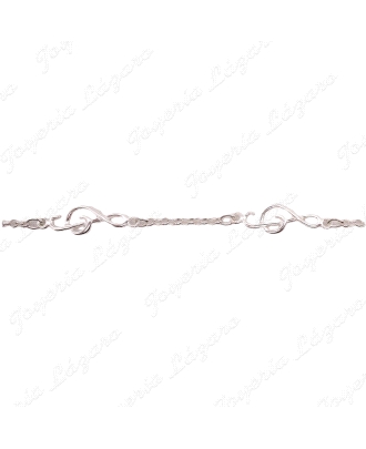 PULSERA PLATA  3 MOTIVOS CLAVE DE SOL