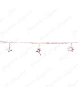 PULSERA PLATA ANCLA+DELFIN+TIMON