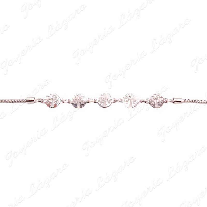 PULSERA PLATA 5 ARBOL VIDA PEQUEÑOS CENTRO
