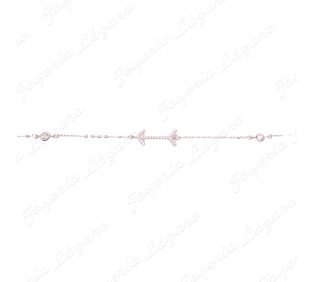 PULSERA PLATA CUAJITOS+FLECHA CIRCONITAS