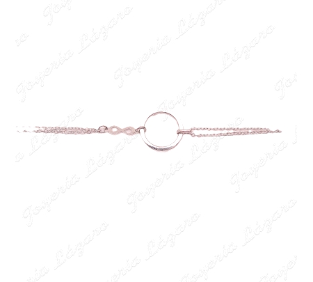 PULSERA PLATA CIRCULO 2 CADENAS+ INFINITO