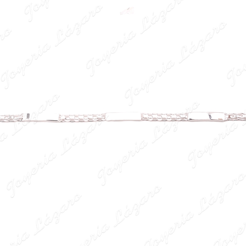 PULSERA PLATA 3 PLAQUITAS LISAS