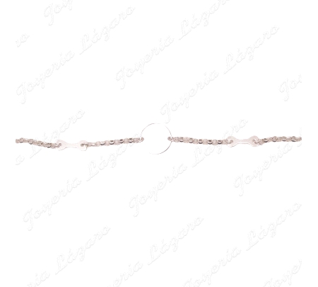 PULSERA PLATA 2 HUESOS+ DISCO MEDALLA LISO CENTRO