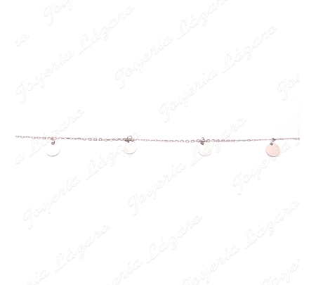 PULSERA PLATA 5 DISCOS LISOS