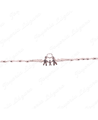 PULSERA PLATA PAREJA+ NIÑO+CORAZON