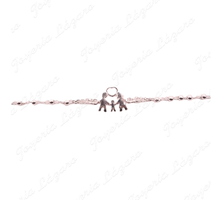 PULSERA PLATA PAREJA+ NIÑO+CORAZON