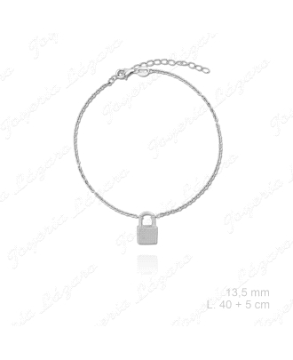 PLATA PULSERA CANDADO LISO