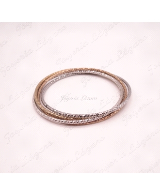 4 PULSERAS PLATA COLORES