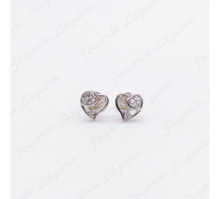 PLATA PENDIENTES CORAZON CIRCO PRES