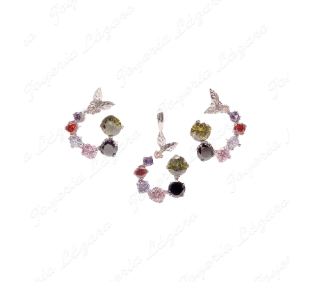 PEND. LARGOS  HOJAS CIRCULO PLATA CHAPADA PLATINO CIRCOS COLOR C. PRES