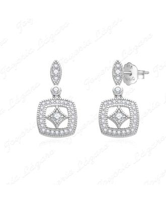 PEND. LARGOS PLATA CUADRADO MICROCIRCONITAS