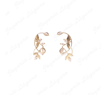 PEND. LARGOS PLATA CHAPADA ORO FILIGRANA RAMA HOJAS Y CIRCO MARQUESE