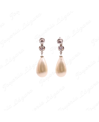 PEND. LARGOS PLATA CHAPADA PLATINO CIRCO+PERLA LAGRIMA SINT.24MM C. PR