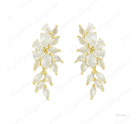 PEND. LARGOS PLATA CHAPADA ORO 36MM CIRCONITAS