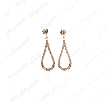 PEND. LARGOS PLATA LAGRIMA CIRCONITA CHAPADO ORO