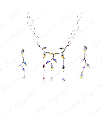 PEND. LARGOS PLATA CRISTALES SWAROVSKI VULCAN