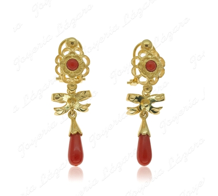 PEND. CORAL/TURQS,SIMIL PLATA ARQUILLO CIERRE OMEGA