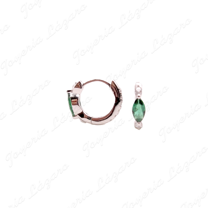 PEND. AROS PLATA MICROCNIRCO+CIRCO MARQUESA AZUL O VERDE C. BISAGRA