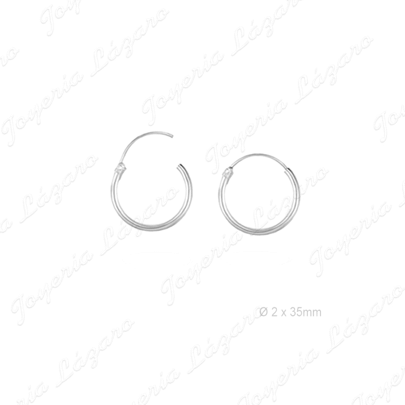 PEND. AROS PLATA TUBO LISOS 2X35