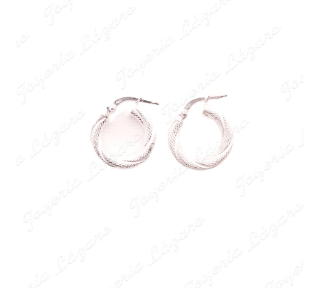 PEND. AROS PLATA RIZO SUAVE BRILLO/MATE16MM