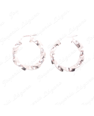 PEND. AROS PLATA RIZO TALLA GRECA 30X21X5MM