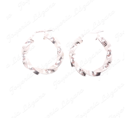 PEND. AROS PLATA RIZO TALLA GRECA 30X21X5MM