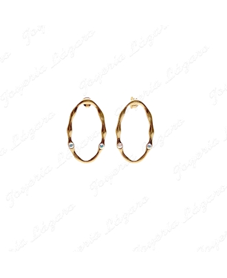 PEND. AROS PLATA CHAPADA ORO PLANOS  OVALADOS 36MM