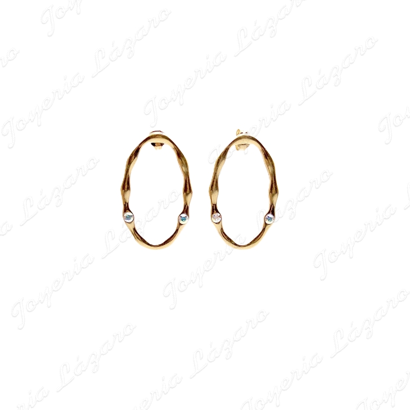 PEND. AROS PLATA CHAPADA ORO PLANOS  OVALADOS 36MM