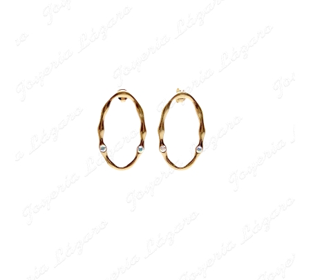 PEND. AROS PLATA CHAPADA ORO PLANOS  OVALADOS 36MM