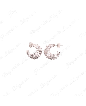 PEND. 1/2 AROS PLATA CHAPADA PLATINO +3 CIRCOS