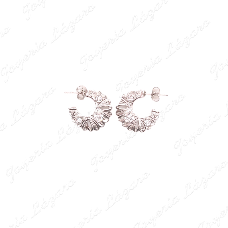 PEND. 1/2 AROS PLATA CHAPADA PLATINO +3 CIRCOS