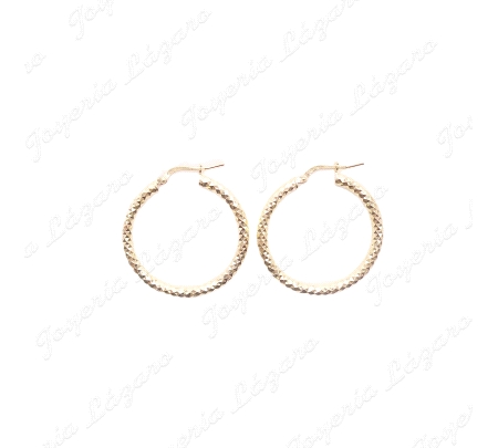PEND. AROS PLATA DIAMANTADO CHAPADO ORO 33MM