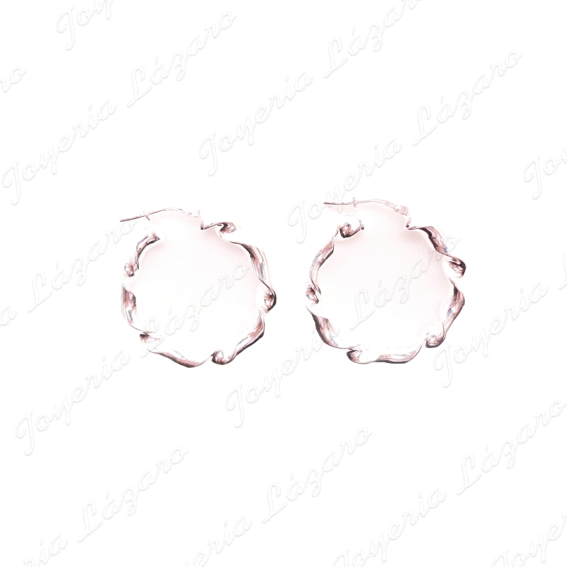 PEND. AROS PLATA RIZO TORCIDO 22 MM