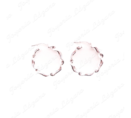 PEND. AROS PLATA RIZO TORCIDO 22 MM