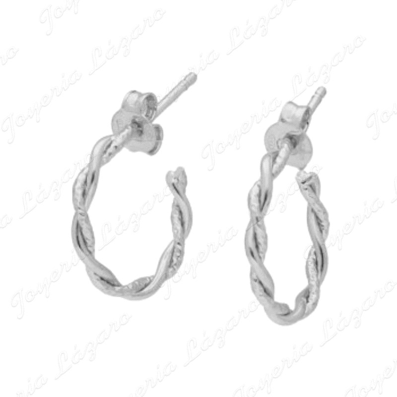 PEND. AROS PLATA ABIERTOS TRENZADOS CIERRE PRESION