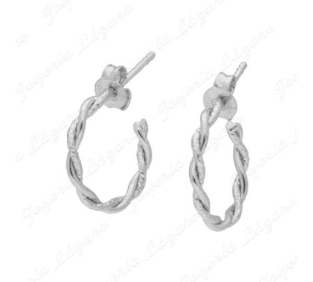 PEND. AROS PLATA ABIERTOS TRENZADOS CIERRE PRESION