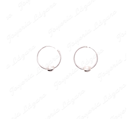 PEND. AROS PLATA  15MM BOLA FACETADA