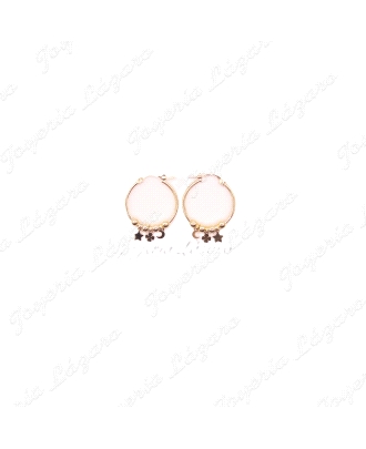 PEND. AROS PLATA DORADOS 24MM BOLITAS+ESTRELLA, LUNA Y TREBOL