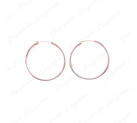 PLATA PENDIENTES AROS TUBO 3X35