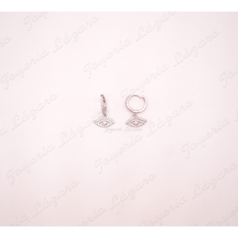 PLATA PENDIENTES AROS OJO CIRCO LARGOS
