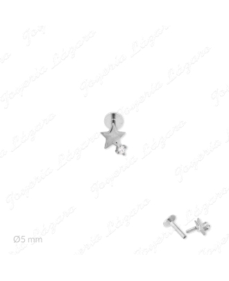 PIERCING PLATA ESTRELLA CON CIRCO