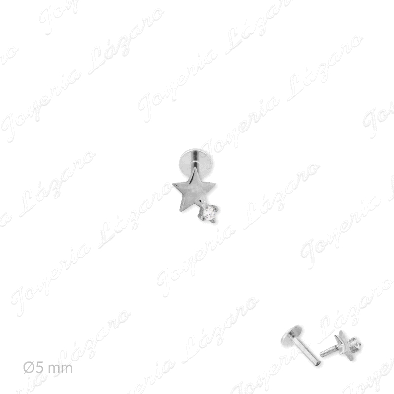 PIERCING PLATA ESTRELLA CON CIRCO